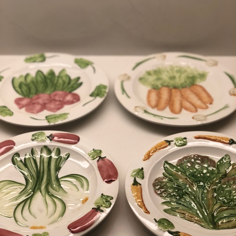 San Marco Italy Embossed Plates Ceramic Plates Salad Set Of 4
